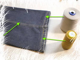 Можно дополнительно отстрочить джинсы вдоль получившегося шва для закрепления его.